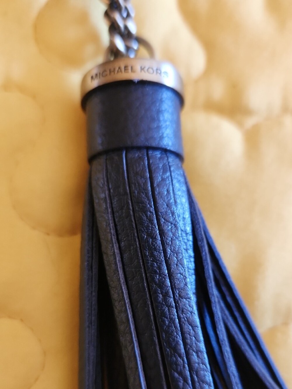 Michael Kors Black and White Chevron Round Crossbody with Tassel - Picture 3 of 8